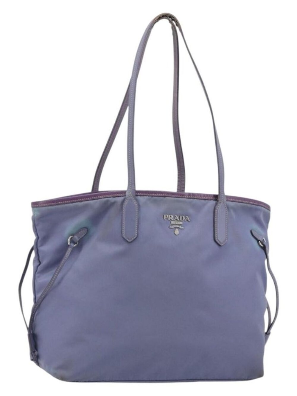 PRADA Tote Bag Nylon Purple Silver Auth